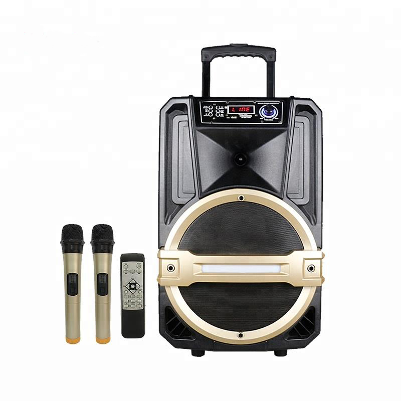 12 inch portable trolley  speaker with Mic