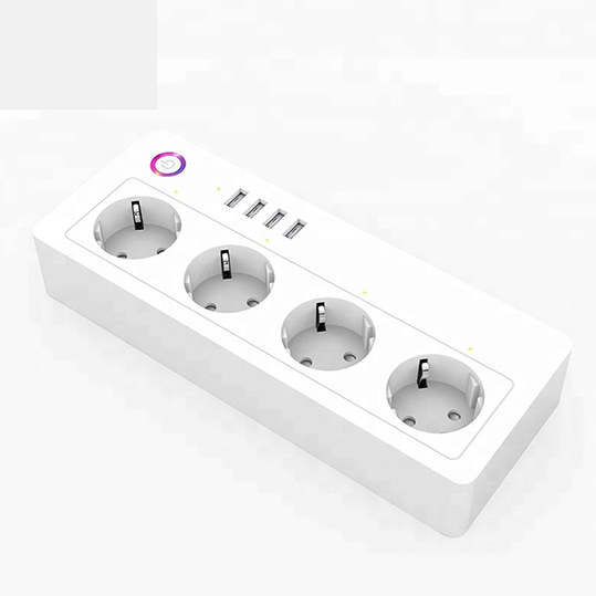 WiFi Smart Plug EU standard Tuya app Alexa Google Home10Amp remote voice USB Power Strip Outlet